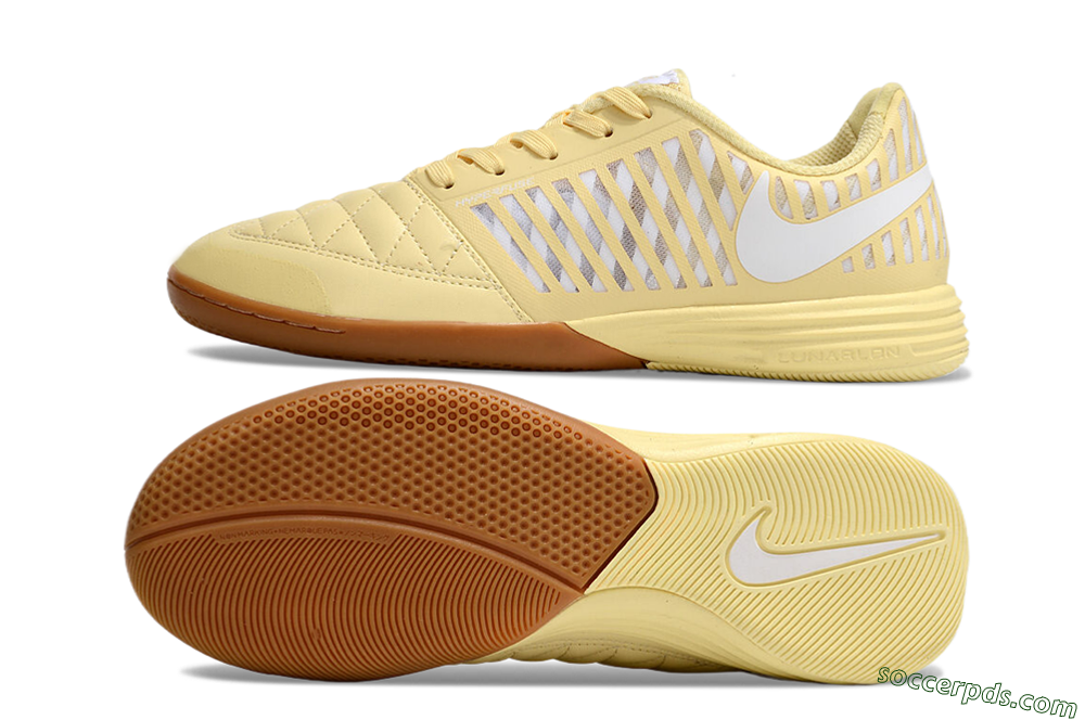 Nike Lunar Gato 2 IC Low-Tops Football Shoes - Yellow/White/Brown 0