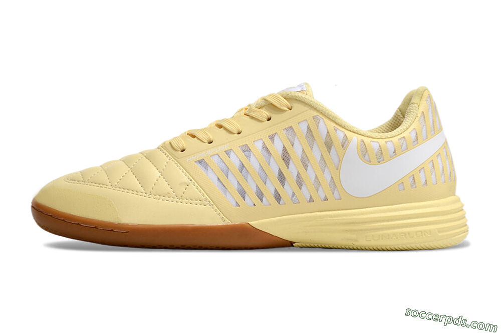 Nike Lunar Gato 2 IC Low-Tops Football Shoes - Yellow/White/Brown 2