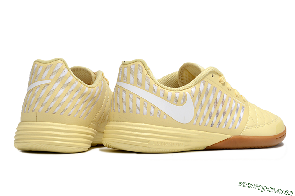 Nike Lunar Gato 2 IC Low-Tops Football Shoes - Yellow/White/Brown 6
