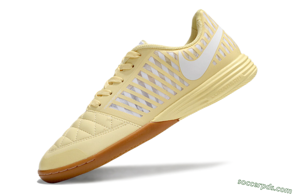 Nike Lunar Gato 2 IC Low-Tops Football Shoes - Yellow/White/Brown 5
