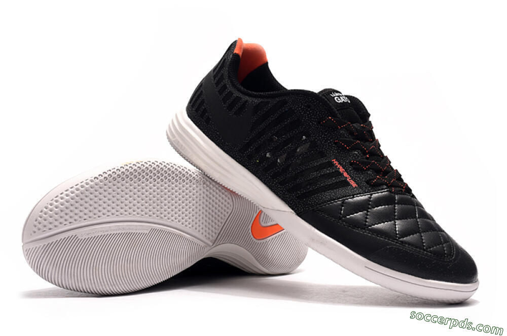 Nike Lunar Gato 2 IC Low-Tops Football Shoes - Black/Red/White 3