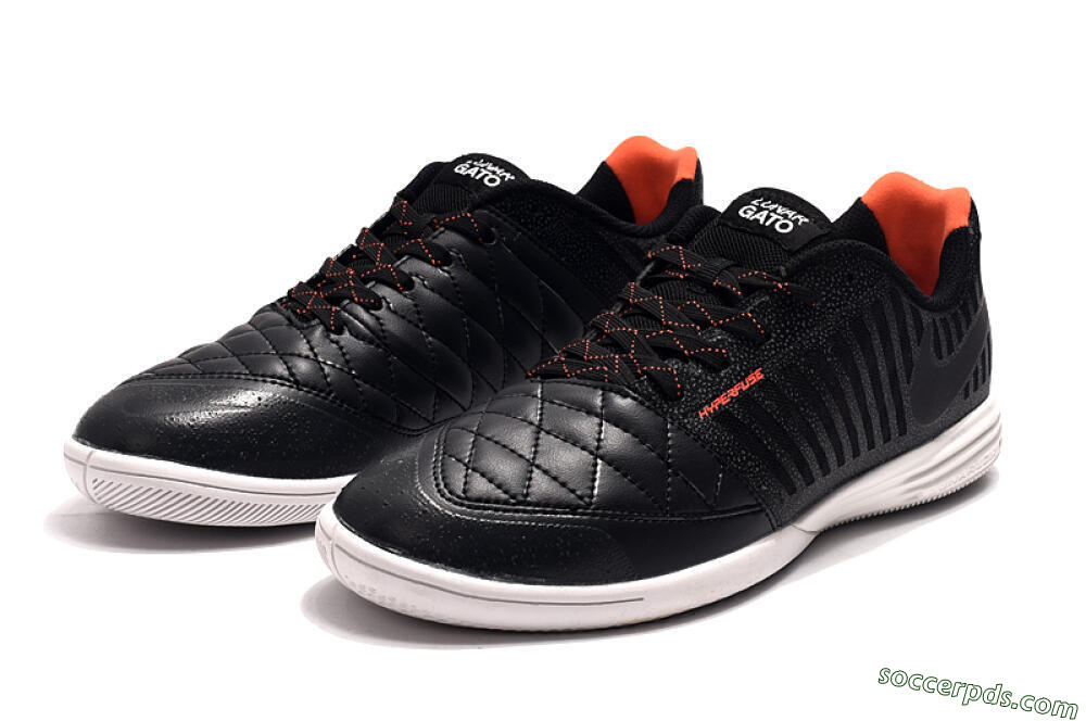 Nike Lunar Gato 2 IC Low-Tops Football Shoes - Black/Red/White 6