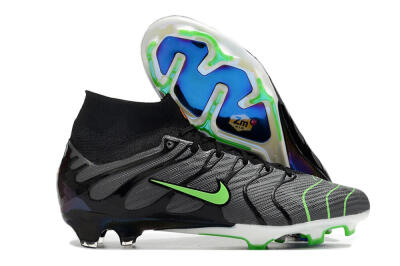 Nike Air Zoom Mercurial Superfly 9 Elite FG High-Tops Football Boots - Silver/Black/Green