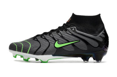 Nike Air Zoom Mercurial Superfly 9 Elite FG High-Tops Football Boots - Silver/Black/Green