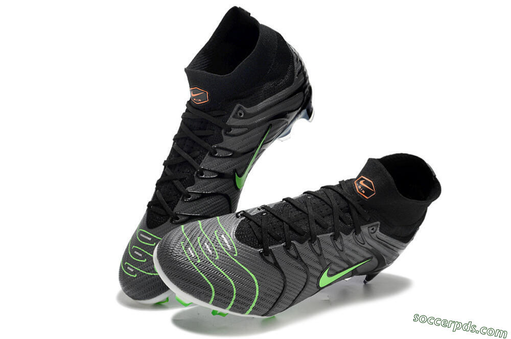 Nike Air Zoom Mercurial Superfly 9 Elite FG High-Tops Football Boots - Silver/Black/Green 3
