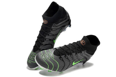 Nike Air Zoom Mercurial Superfly 9 Elite FG High-Tops Football Boots - Silver/Black/Green