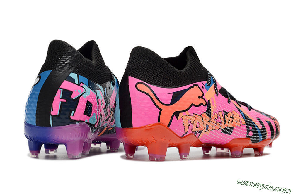 Puma Future Ultimate FG Low-Tops Football Boots - Black/Blue/Pink 6