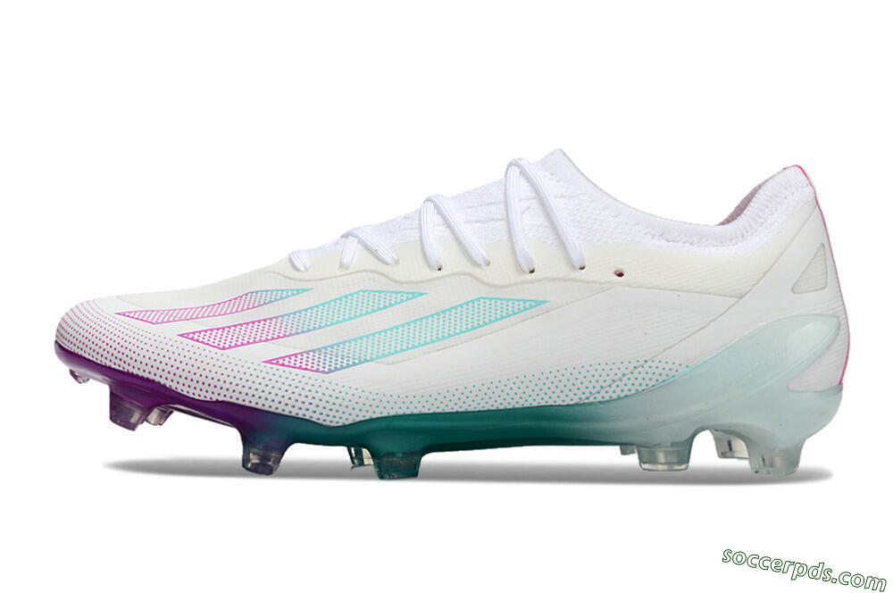 Adidas X23 crazyfast.1 Messi FG Low-Tops Football Boots - White/Pink/Green 2