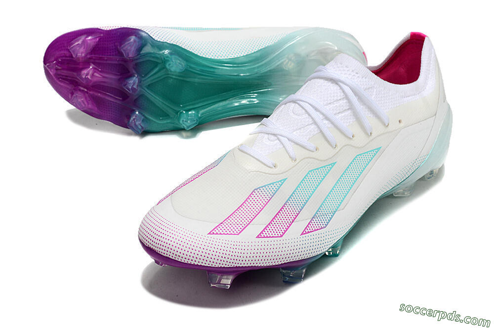Adidas X23 crazyfast.1 Messi FG Low-Tops Football Boots - White/Pink/Green 3