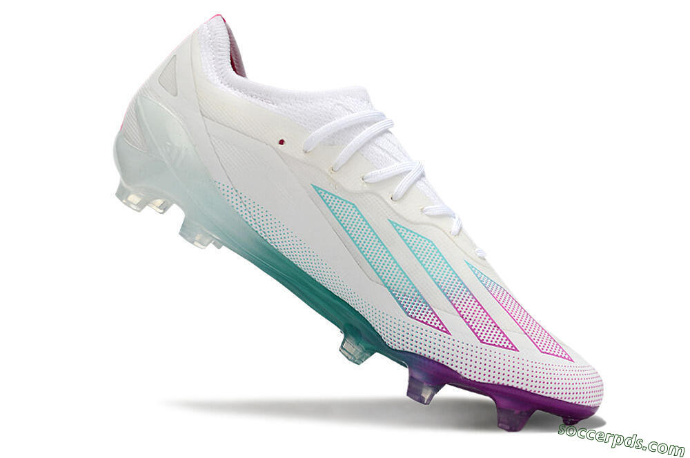 Adidas X23 crazyfast.1 Messi FG Low-Tops Football Boots - White/Pink/Green 4