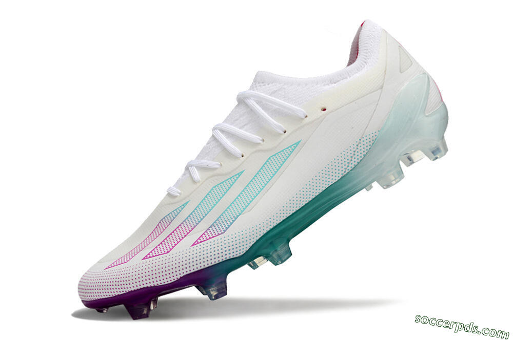 Adidas X23 crazyfast.1 Messi FG Low-Tops Football Boots - White/Pink/Green 5