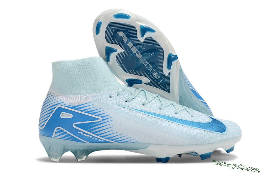 Nike Air Zoom Mercurial Superfly 10 Elite FG High-Tops Football Boots - Jade/White/Blue 1
