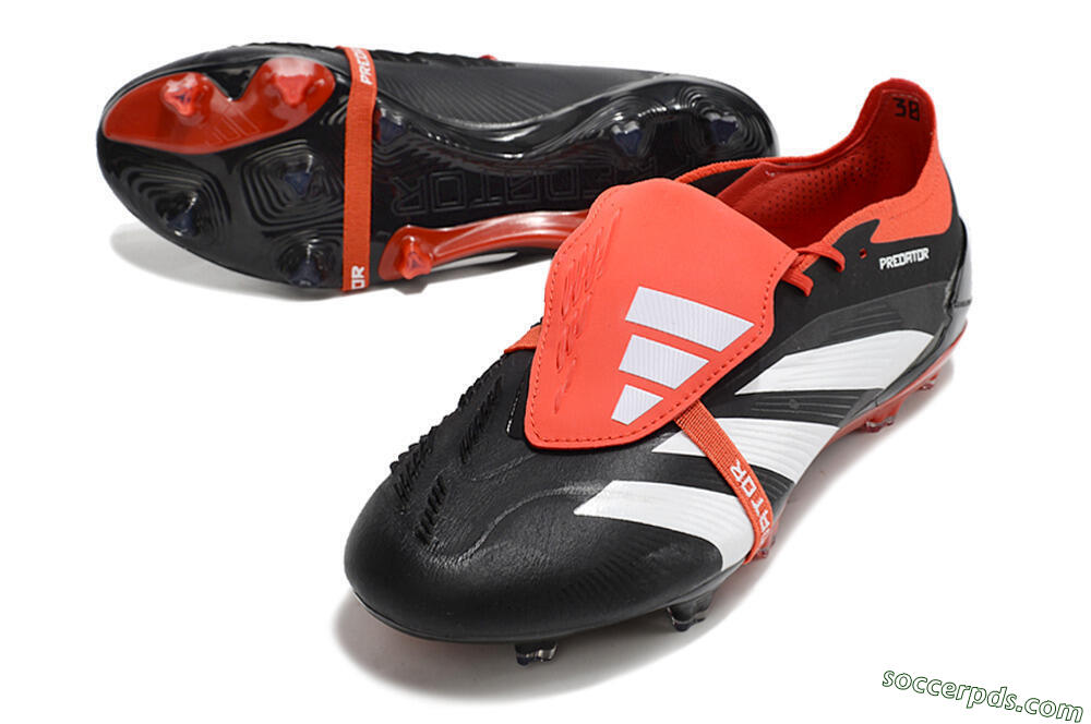 Adidas Predator Elite Foldover Tongue FG Low-Tops Football Boots - Black/White/Red 3
