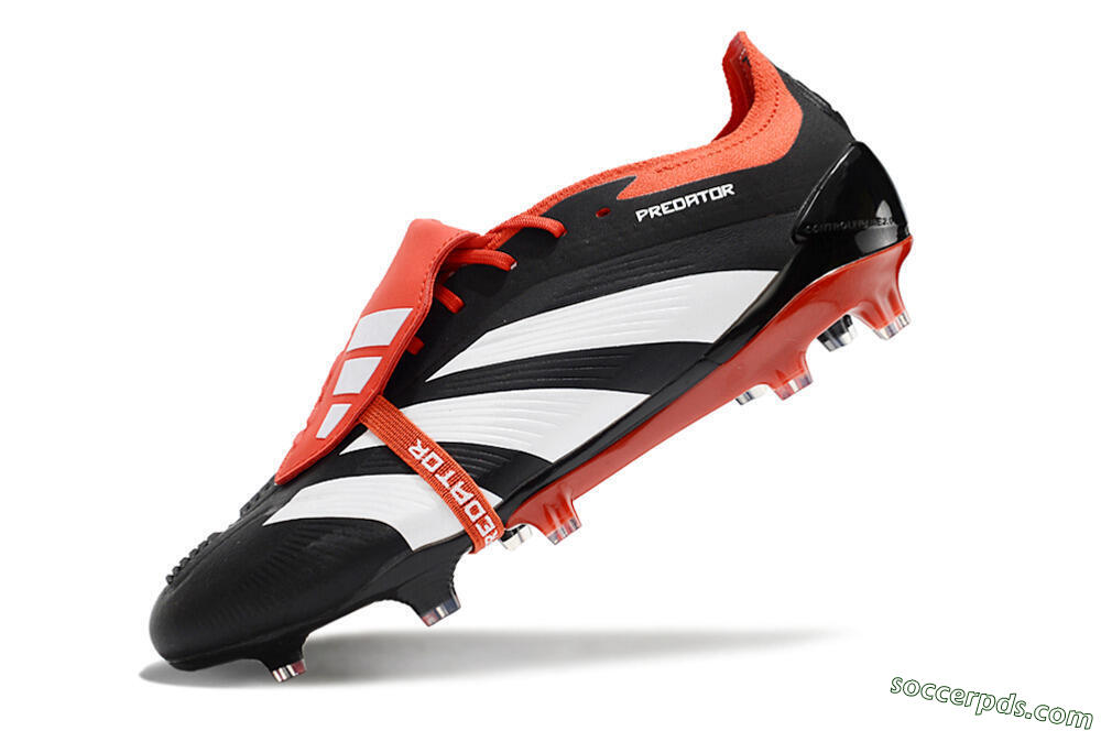 Adidas Predator Elite Foldover Tongue FG Low-Tops Football Boots - Black/White/Red 5