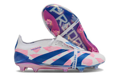 Adidas Predator Elite Foldover Tongue FG Low-Tops Football Boots - White/Pink/Blue