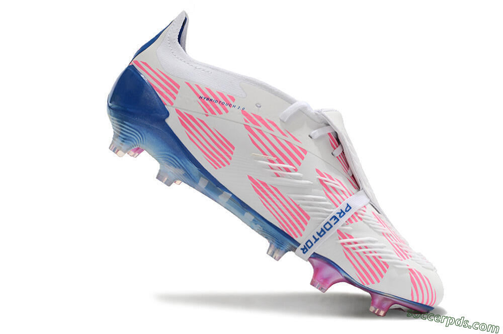 Adidas Predator Elite Foldover Tongue FG Low-Tops Football Boots - White/Pink/Blue 4