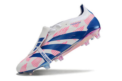 Adidas Predator Elite Foldover Tongue FG Low-Tops Football Boots - White/Pink/Blue