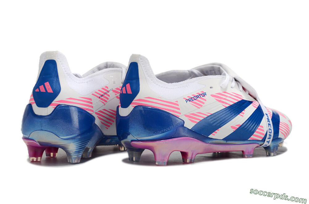 Adidas Predator Elite Foldover Tongue FG Low-Tops Football Boots - White/Pink/Blue 6