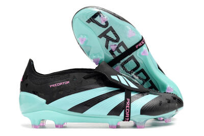 Adidas Predator Elite Foldover Tongue FG Low-Tops Football Boots - Black/Jade/Purple