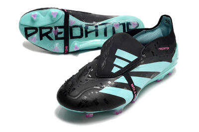 Adidas Predator Elite Foldover Tongue FG Low-Tops Football Boots - Black/Jade/Purple
