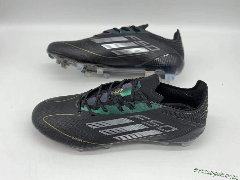 Adidas F50 Adizero FG Low-Tops Football Boots - Black/Gold/Silver