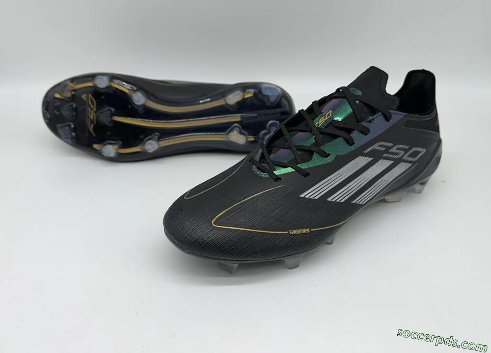 Adidas F50 Adizero FG Low-Tops Football Boots - Black/Gold/Silver