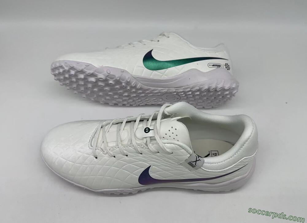 Nike Tiempo Legend 10 Academy TF Low-Tops Football Shoes - White/Green