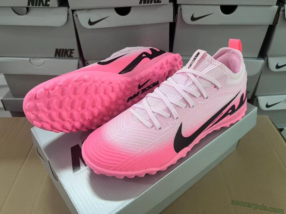 Nike Air Zoom Mercurial Vapor 15 Pro TF Low-Tops Football Shoes - Pink/Black
