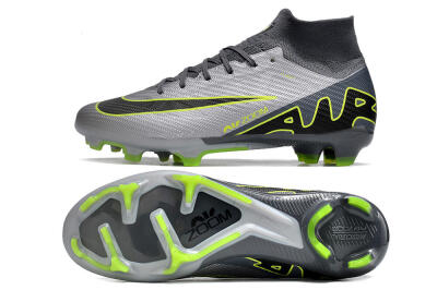 Nike Air Zoom Mercurial Superfly 9 Elite FG High-Tops Football Boots - Silver/Grey/Green