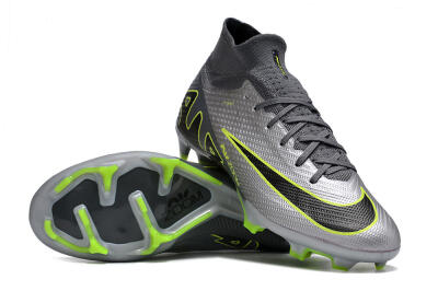 Nike Air Zoom Mercurial Superfly 9 Elite FG High-Tops Football Boots - Silver/Grey/Green
