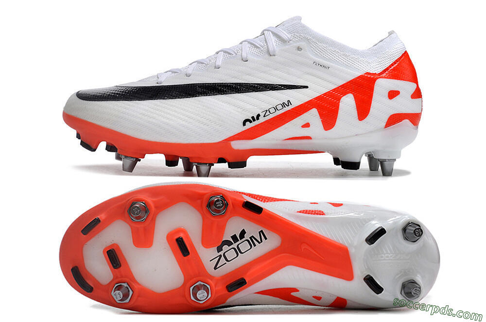 Nike Air Zoom Mercurial Vapor 15 Elite SG Low-Tops Football Boots - White/Black/Red 0