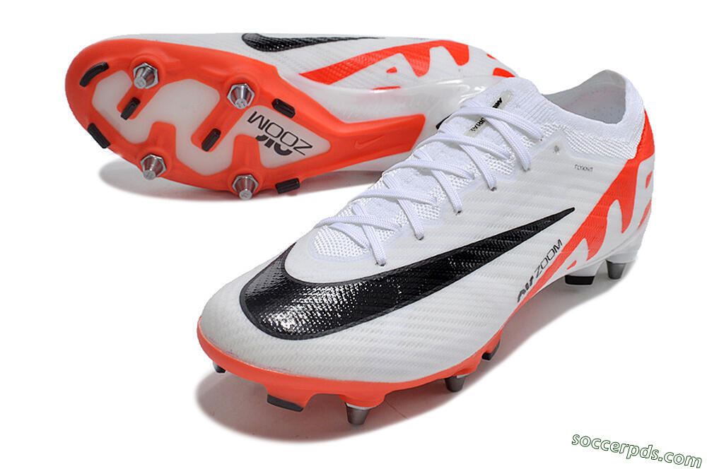 Nike Air Zoom Mercurial Vapor 15 Elite SG Low-Tops Football Boots - White/Black/Red 3