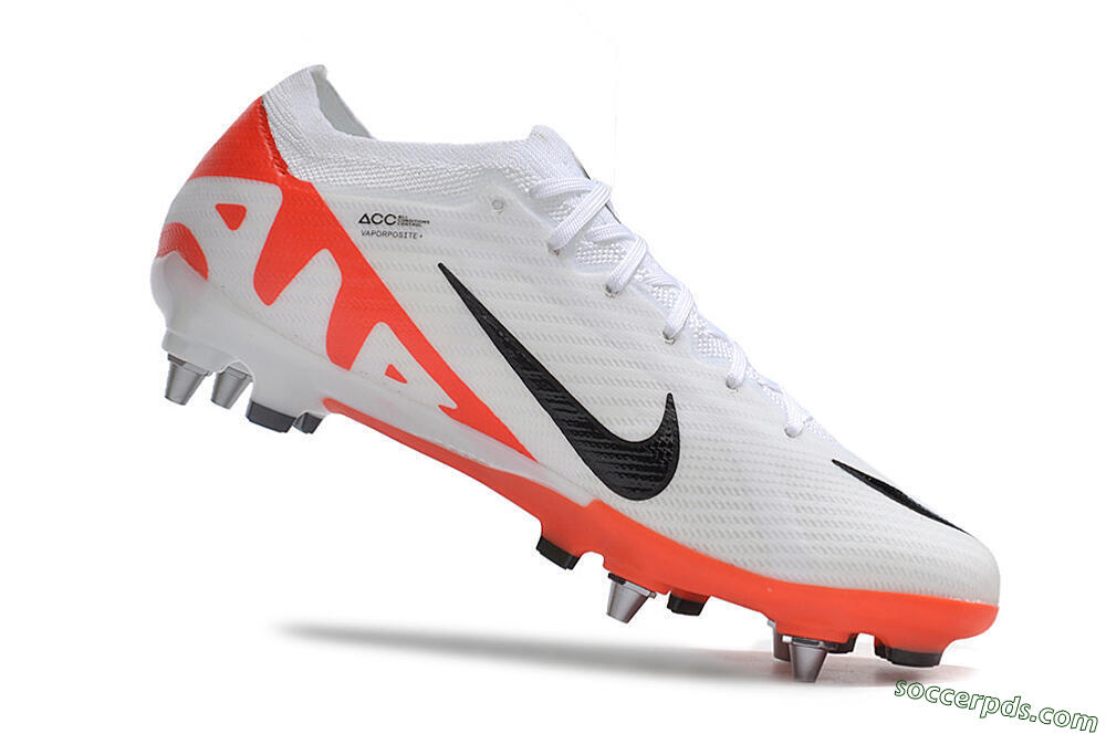 Nike Air Zoom Mercurial Vapor 15 Elite SG Low-Tops Football Boots - White/Black/Red 4