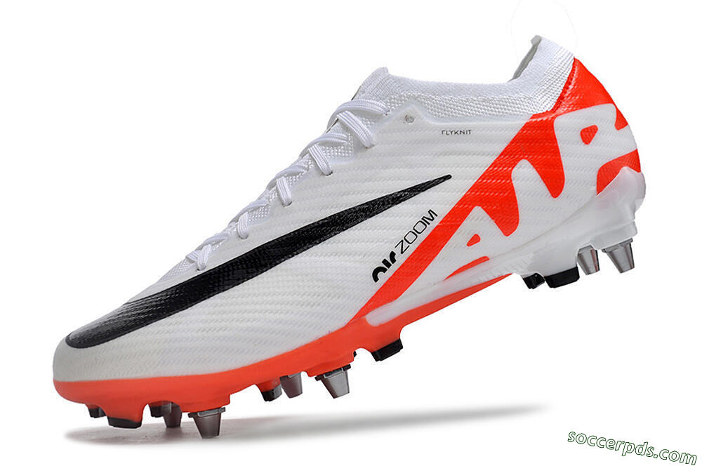 Nike Air Zoom Mercurial Vapor 15 Elite SG Low-Tops Football Boots - White/Black/Red 5