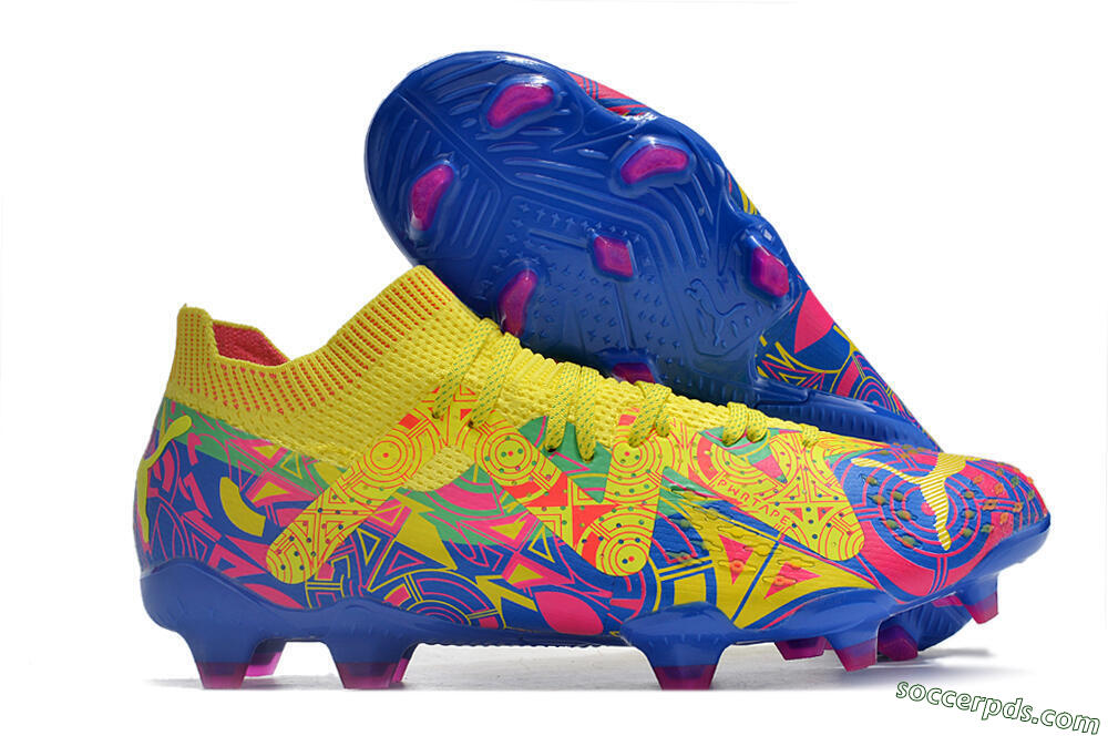 Puma Future Ultimate FG Low-Tops Football Boots - Yellow/Rainbow 1