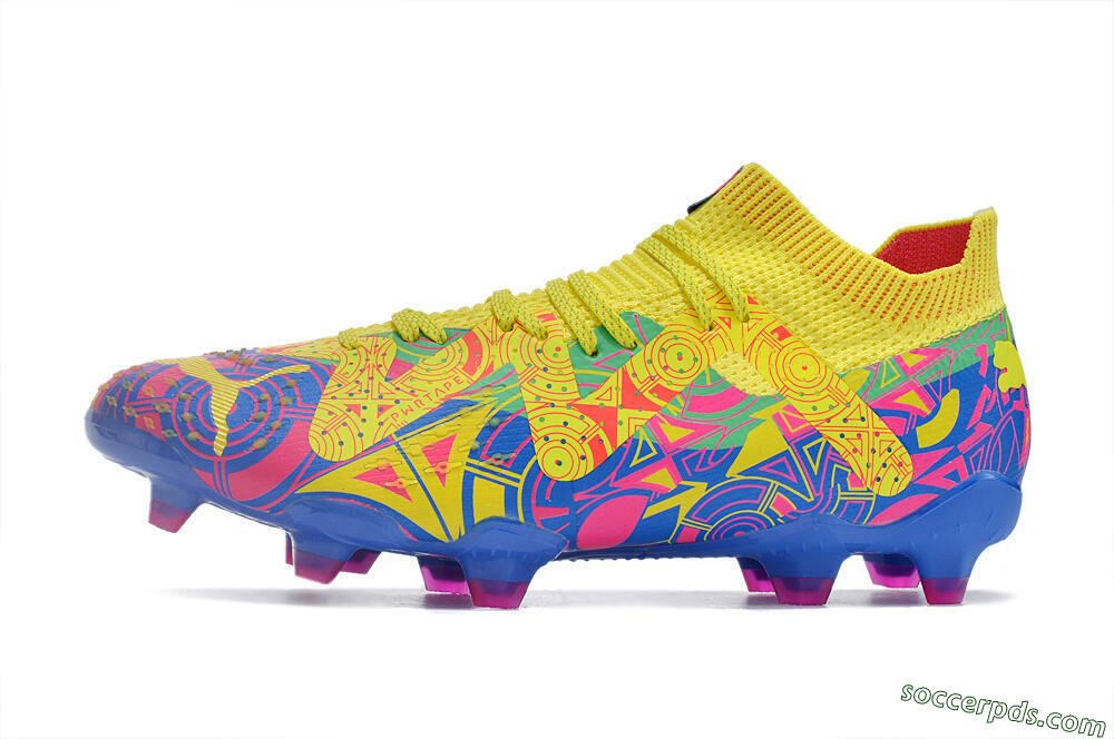 Puma Future Ultimate FG Low-Tops Football Boots - Yellow/Rainbow 2