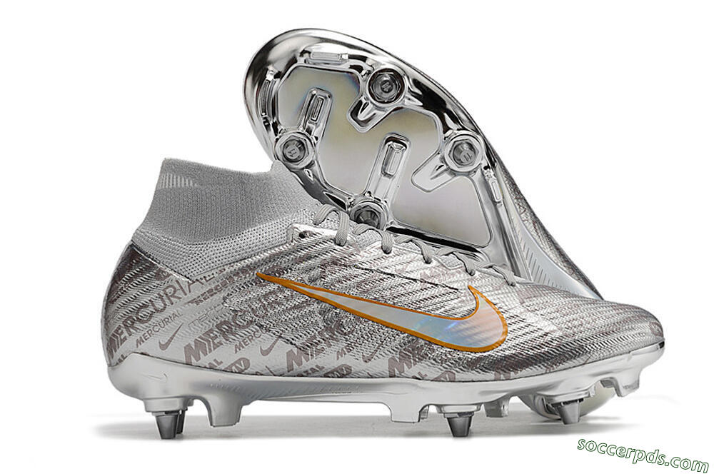 Nike Air Zoom Mercurial Superfly 9 Elite SG High-Tops Football Boots - Silver/Gold 1