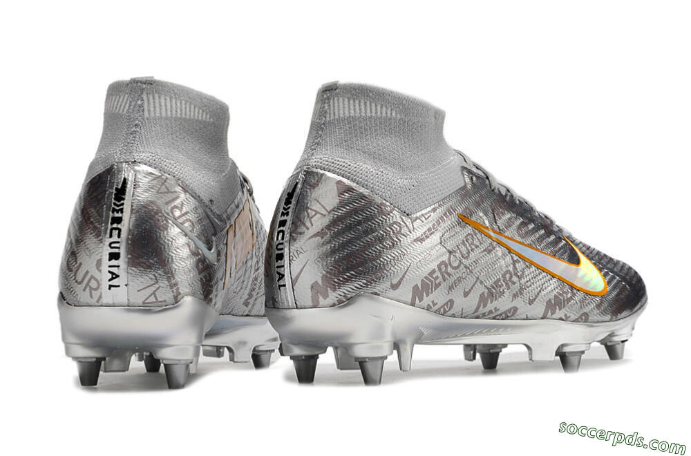 Nike Air Zoom Mercurial Superfly 9 Elite SG High-Tops Football Boots - Silver/Gold 6