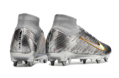 Nike Air Zoom Mercurial Superfly 9 Elite SG High-Tops Football Boots - Silver/Gold