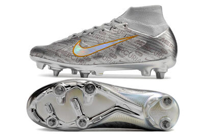 Nike Air Zoom Mercurial Superfly 9 Elite SG High-Tops Football Boots - Silver/Gold