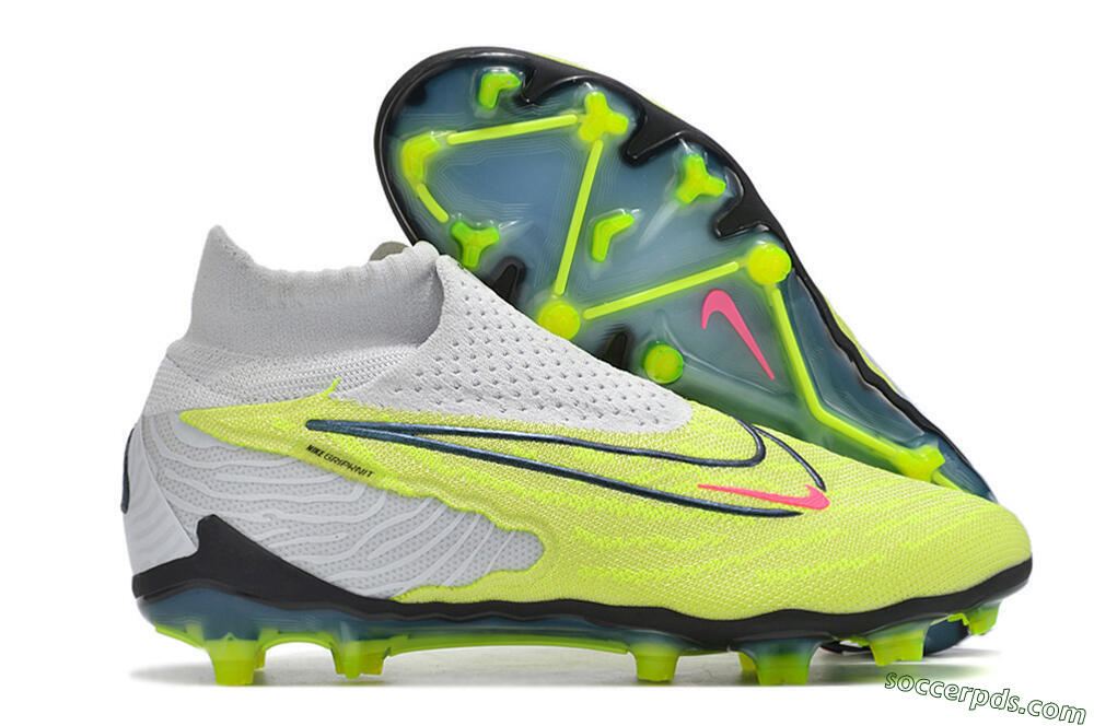 Nike Phantom GX Elite FG High-Tops Football Boots - Grey/Green/Pink 1