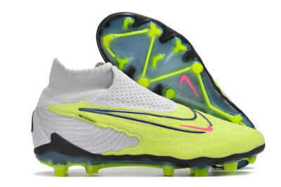 Nike Phantom GX Elite FG High-Tops Football Boots - Grey/Green/Pink