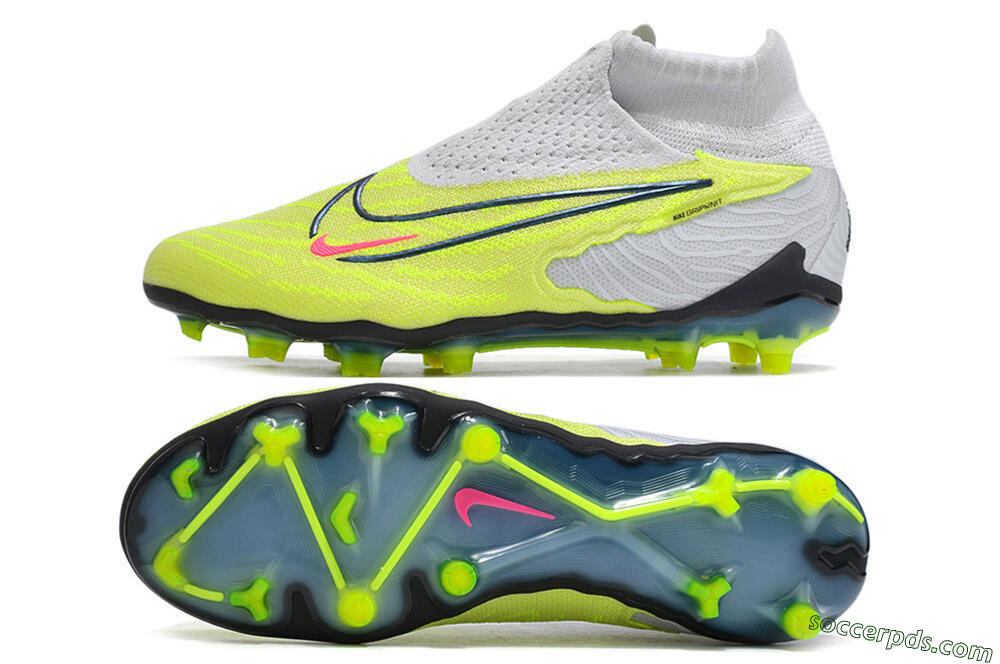 Nike Phantom GX Elite FG High-Tops Football Boots - Grey/Green/Pink 0