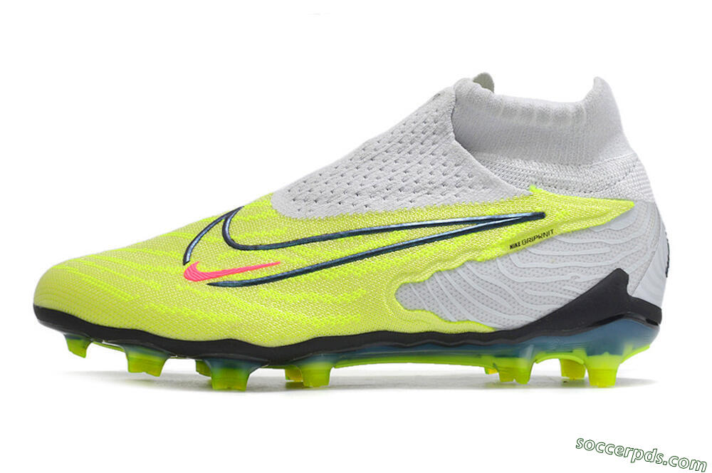 Nike Phantom GX Elite FG High-Tops Football Boots - Grey/Green/Pink 2