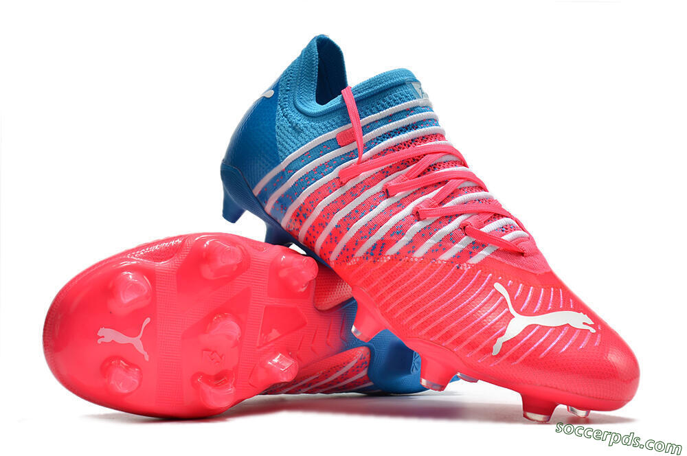 Puma Future Z 1.3 Instinct FG Low-Tops Football Boots - Pink/Blue 3