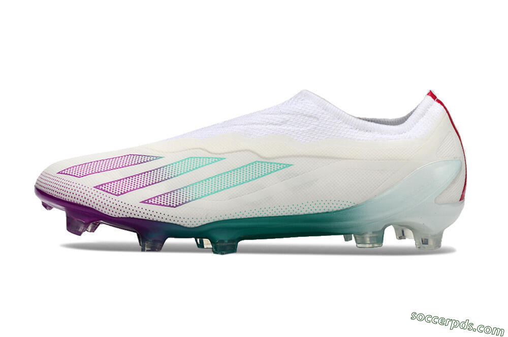 Adidas X 24 Crazyfast+ FG Low-Tops Football Boots - White/Pink/Green 2