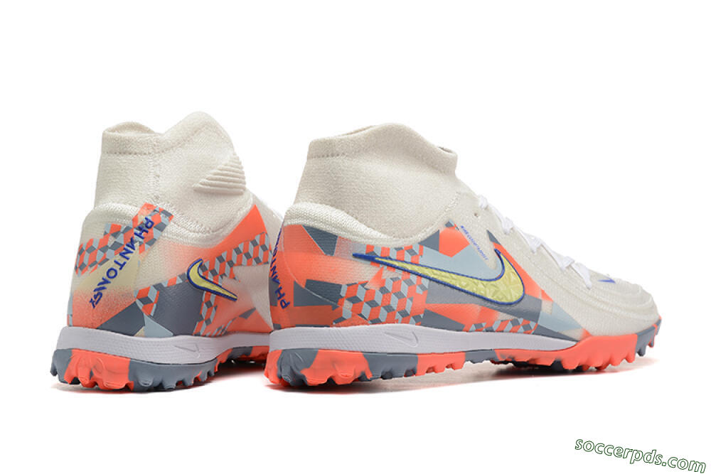 Nike Phantom Luna 2 Elite TF High-Tops Football Shoes - White/Pink/Yellow 9