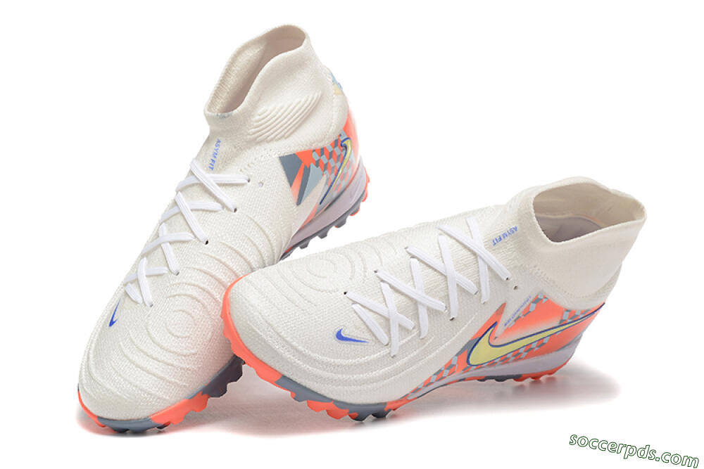 Nike Phantom Luna 2 Elite TF High-Tops Football Shoes - White/Pink/Yellow 6