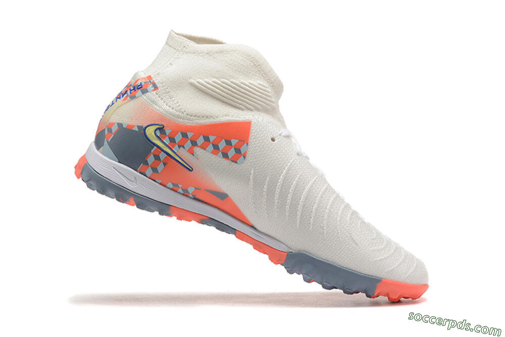 Nike Phantom Luna 2 Elite TF High-Tops Football Shoes - White/Pink/Yellow 7