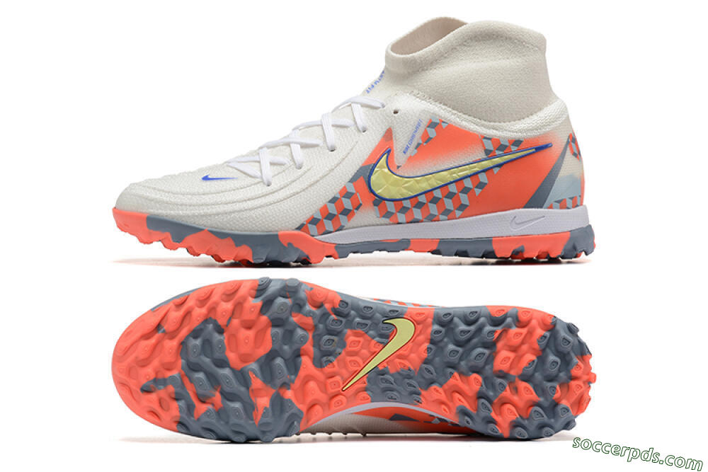 Nike Phantom Luna 2 Elite TF High-Tops Football Shoes - White/Pink/Yellow 0